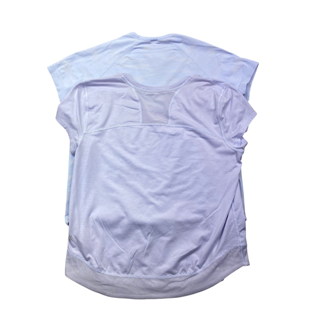 Lot of 2 Girl On The Move Mesh‎ Tee Lilac Lavender Athletic Workout Top M